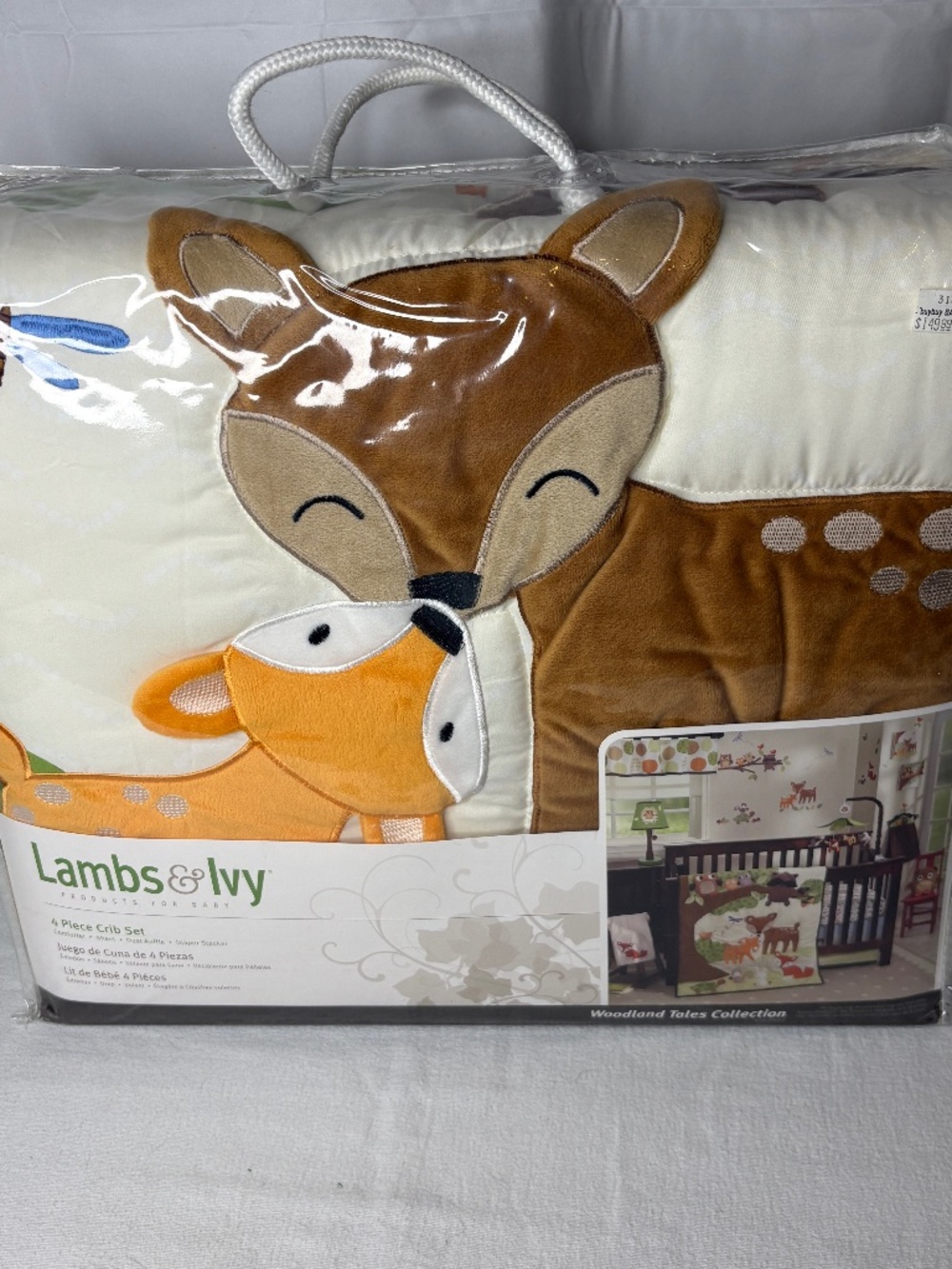 New Lambs And Ivy Woodland Tales Collection 4 Piece Crib Set Retired NWT